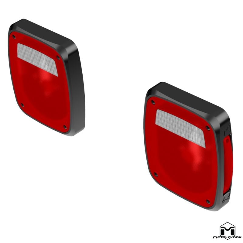 Metal Cloak - Billet Aluminum LED Replacement Lo-Profile Taillights, Jeep CJ/YJ/TJ/LJ - 2843