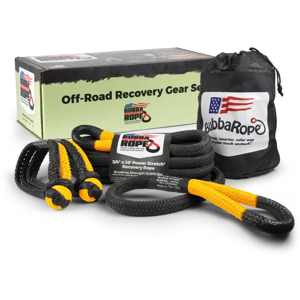 Bubba Gear - Glow in the dark 3/4" x 30' Recovery rope and 2 3/8" soft shackle Jeep Kit -
