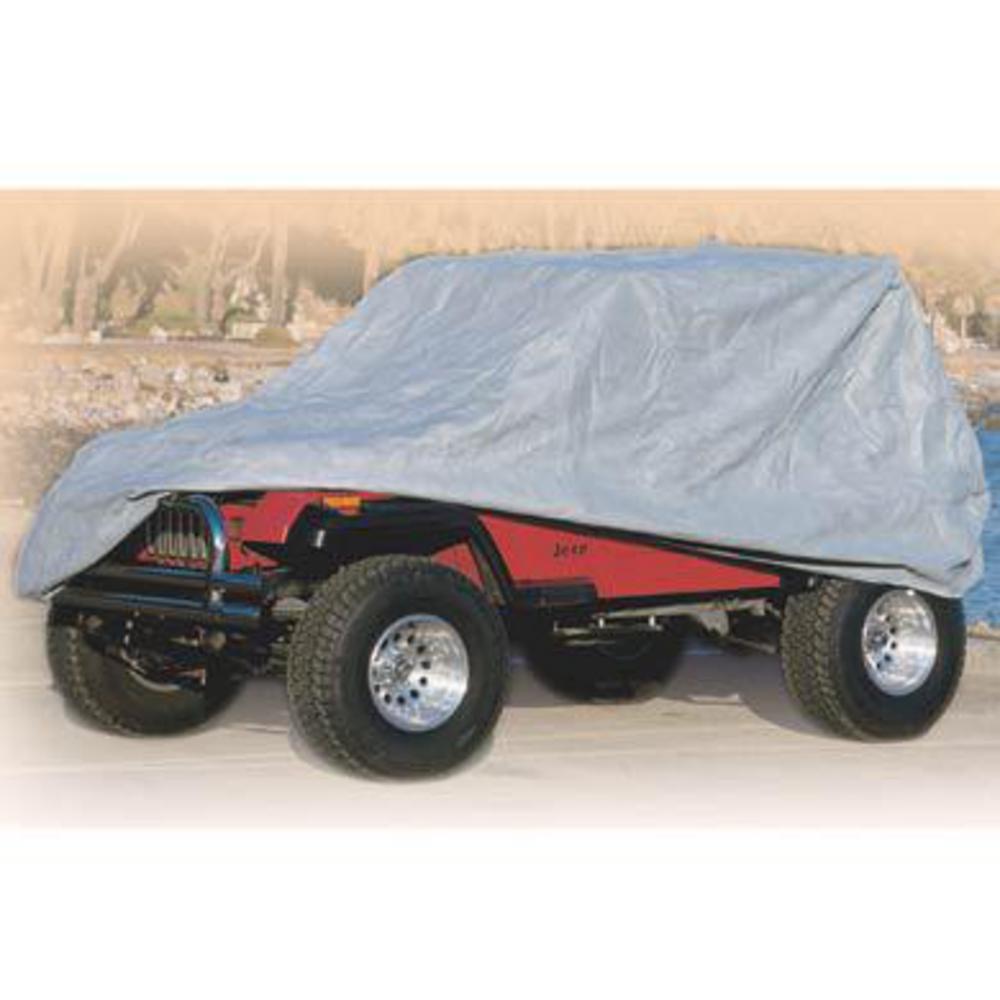 SMITTYBILT Full Car Cover w/ Storage Bag, Lock & Cable – Gray (55-06 CJ/Wrangler) Part # 803