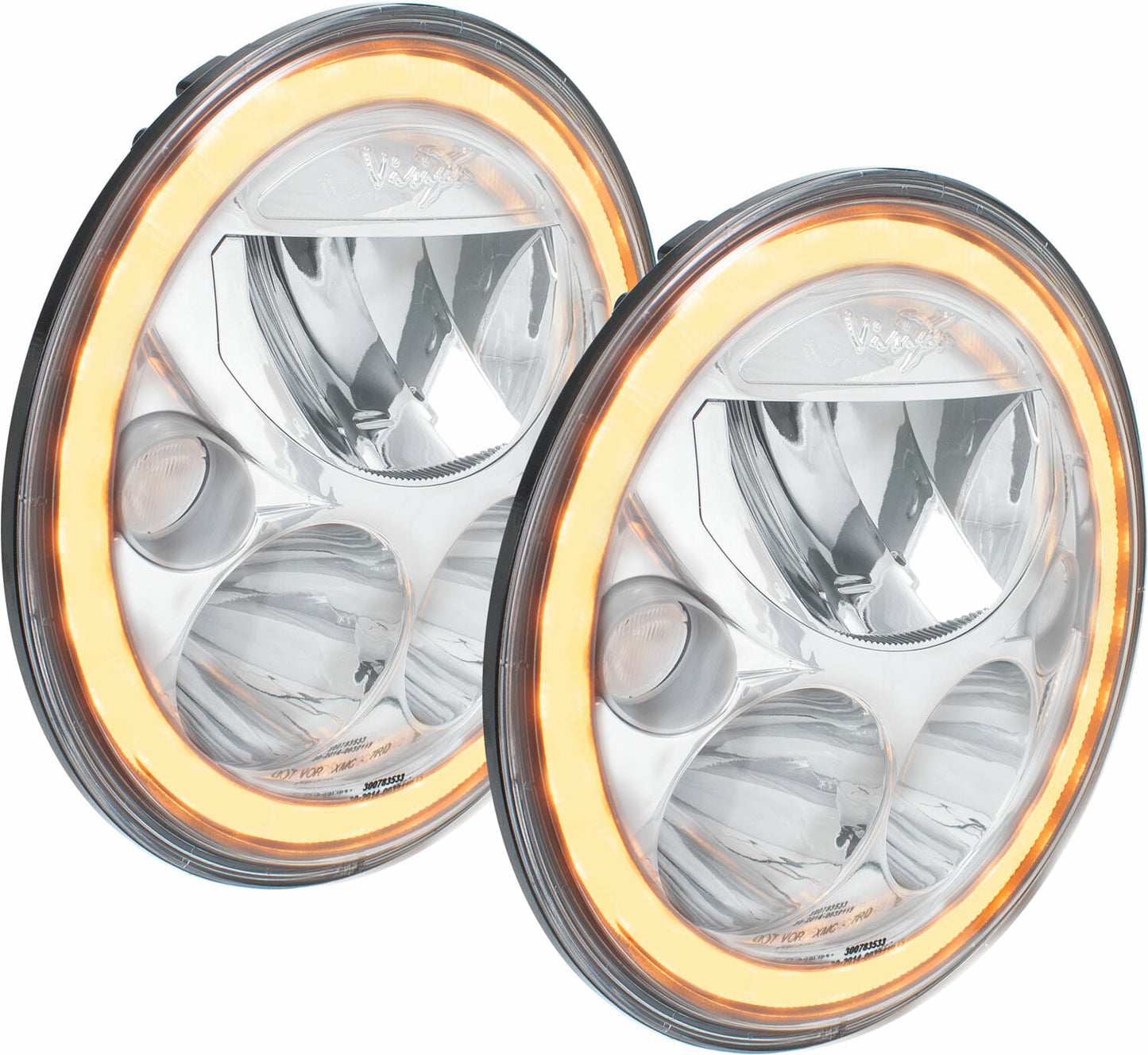 Vision X - VX Series 7" Round LED Headlights (Amber Halo) - XIL-7RDAKIT