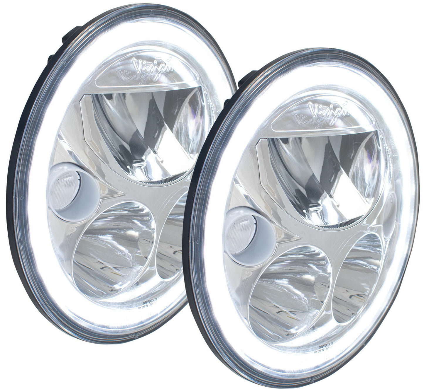 Vision X - Jeep JK 7 Inch Round LED Headlight with Halo (Chrome) - XIL-7RDKITJK