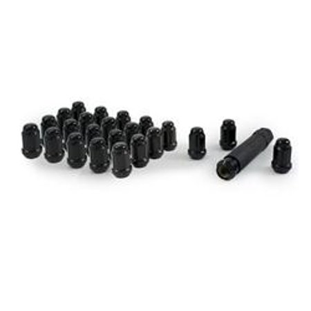 Lug nuts - 1/2" 6 lug kit BLACK SPLINED