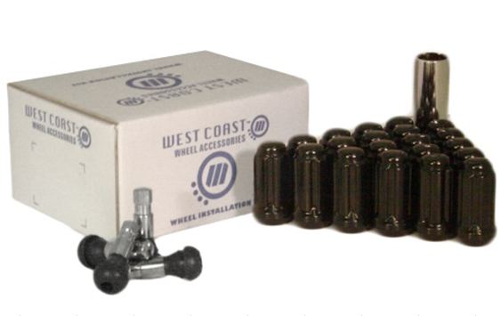 West Coast - Wheel installation kit 14x1.5 Spline drive Black 6 Lug 1.9 long