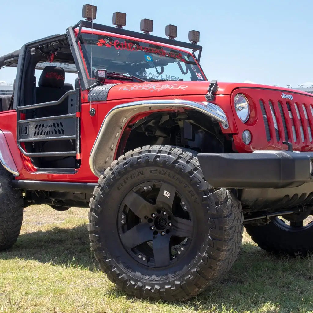 ARIES - JK Aluminum FRONT and REAR Fender SET - Jeep Wrangler JK Raw Aluminum Fender Flares #1500202,2500202