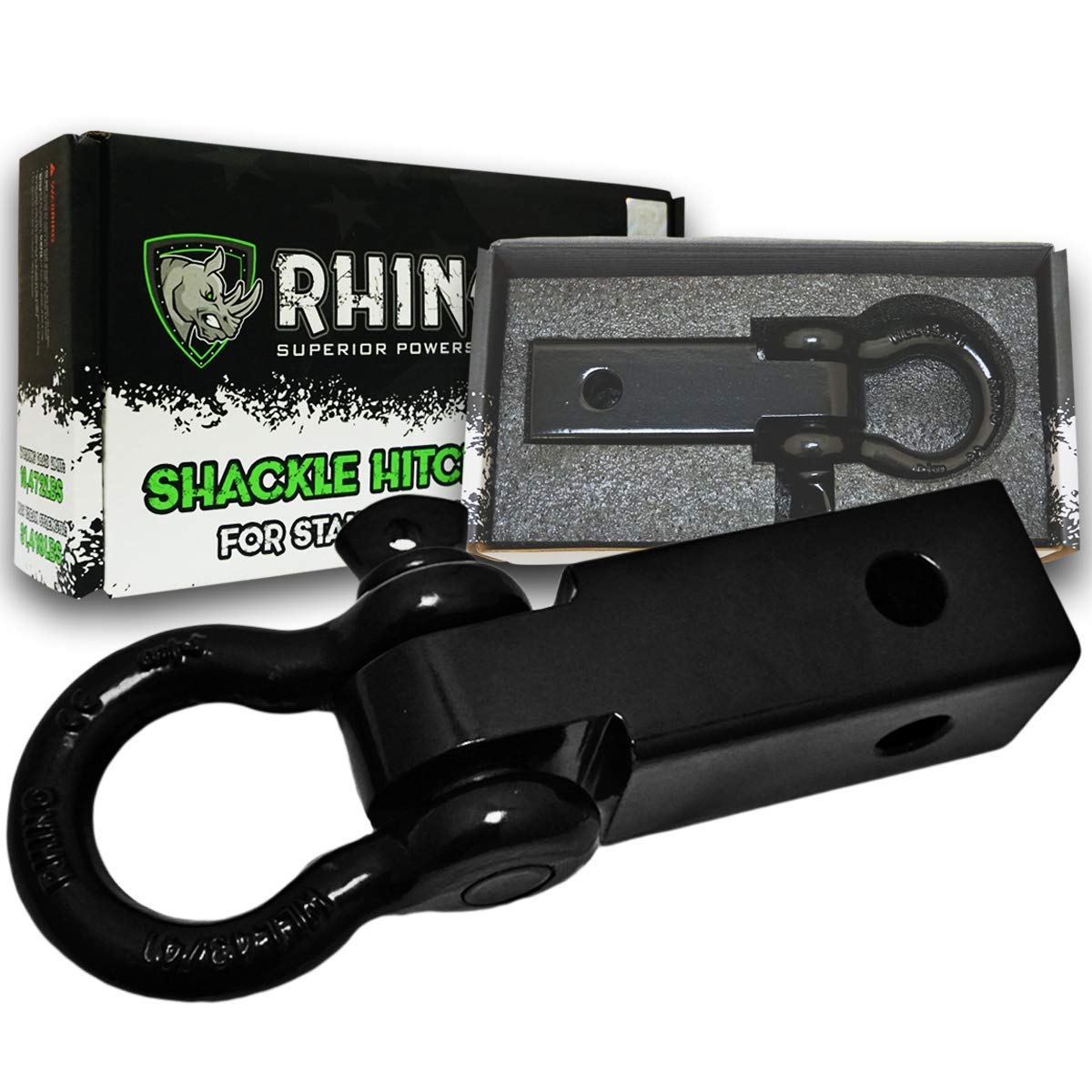 Rhino USA - 2"  Shackle Hitch Receiver with D-Ring