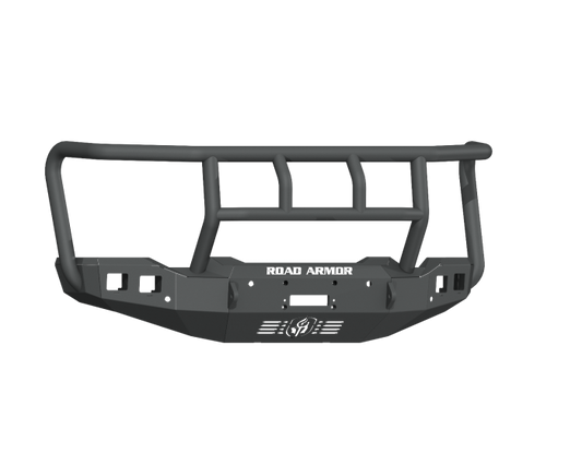 Road Armor - Stealth Front Winch Bumper Titan II Guard - Texture Black 2020-2023 GMC 2500 3500 - 2202F2B