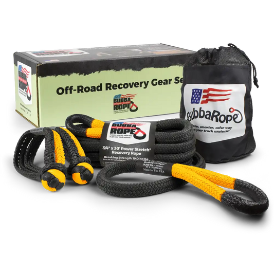 Bubba Gear - Glow in the dark 3/4" x 30' Recovery rope and 2 3/8" soft shackle Jeep Kit   176855GLO3
