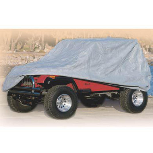 SMITTYBILT Full Car Cover w/ Storage Bag, Lock & Cable – Gray (55-06 CJ/Wrangler) Part # 803