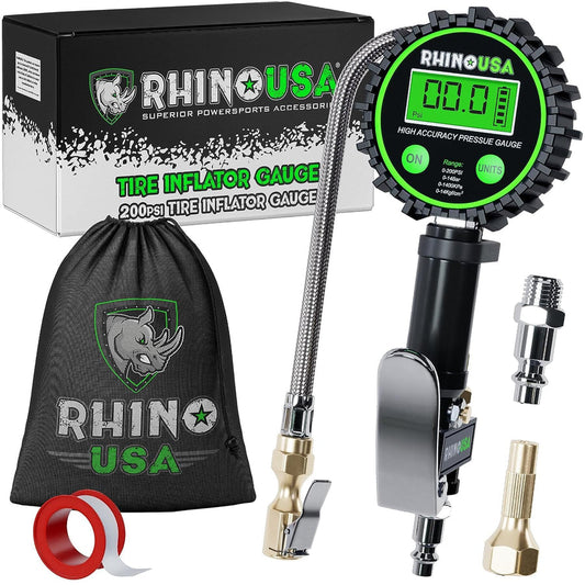 Rhino USA - 200 PSI Tire Inflator Gauge