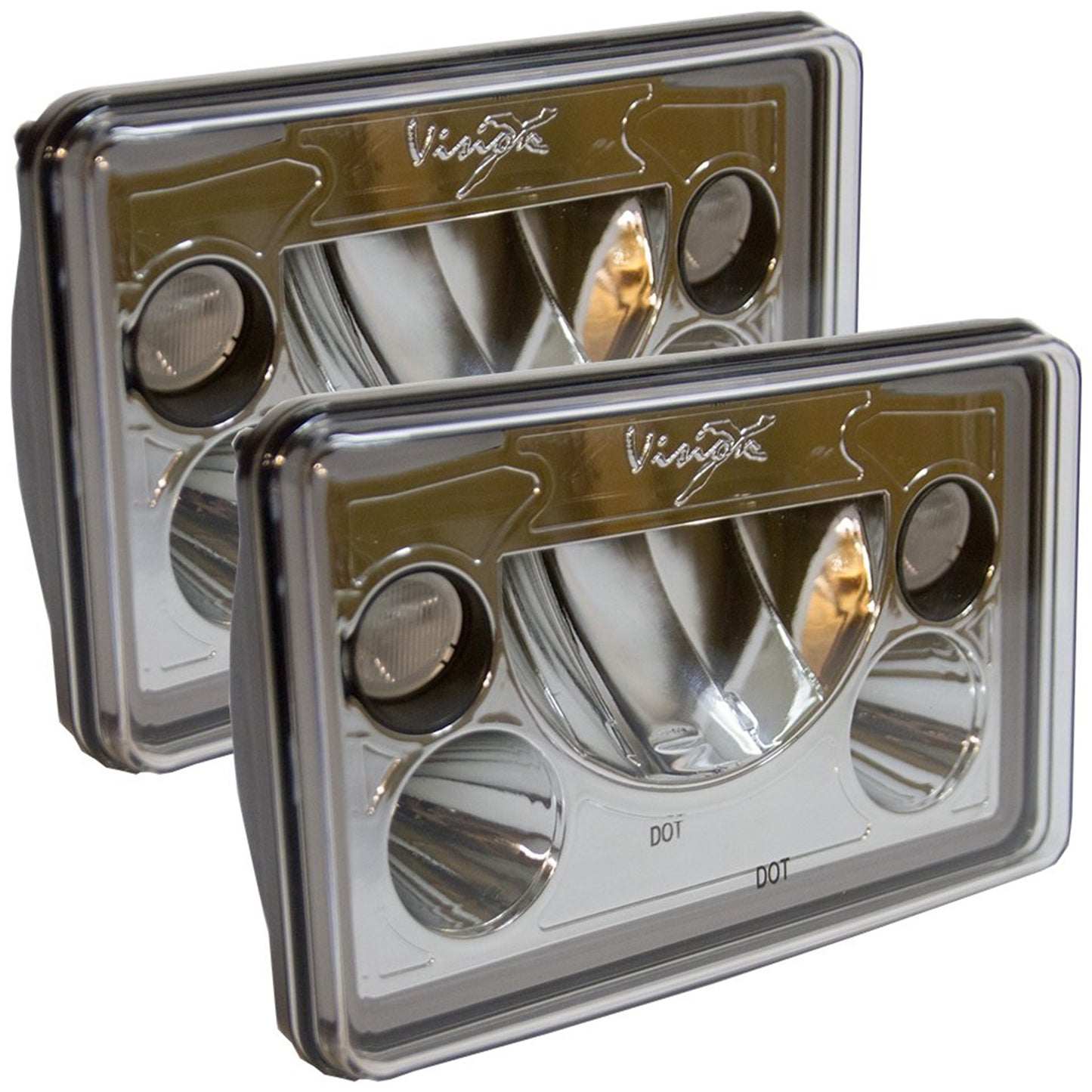 Vision X Lighting Vortex 4X6 LED Headlights (Chrome) - XIL-46DKIT