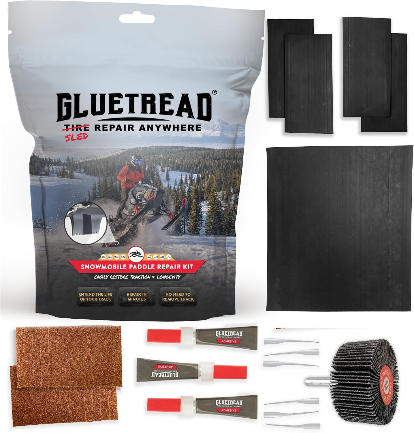 Glue Tread - Snowmobile Paddle Repair Kit - gtva052a