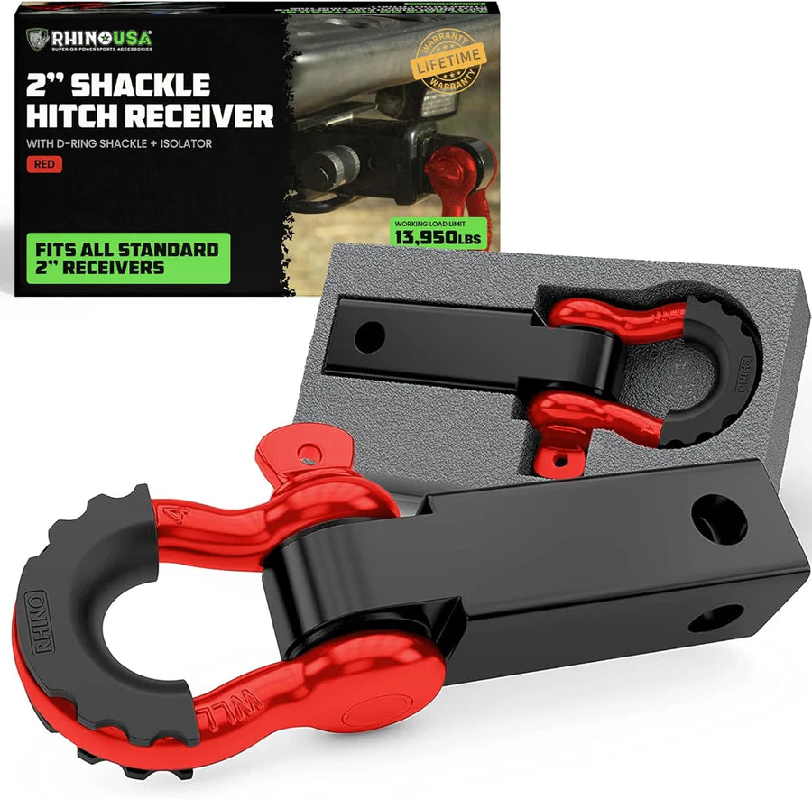 Rhino USA - 2"  Shackle Hitch Receiver with D-Ring