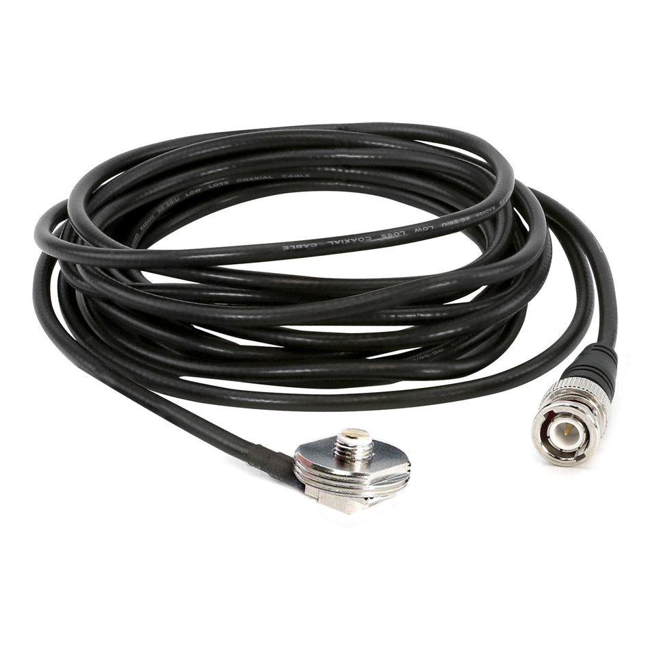 Rugged Radios - 15 Ft Antenna Coax Cable with BNC Connector and 3/8 NMO Mount - nmo-mini-u-15