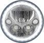 Vision X - Jeep JK 7 in. Round VX Black Chrome Face LED Headlight with Low-High-Halo (Single light)- XIL-7RDB