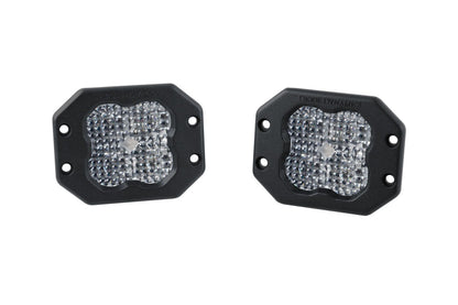Diode Dynamics - SS3 SAE/DOT White Pro Flush Mount LED Pod (pair) Red background light / Flood - DD6933P
