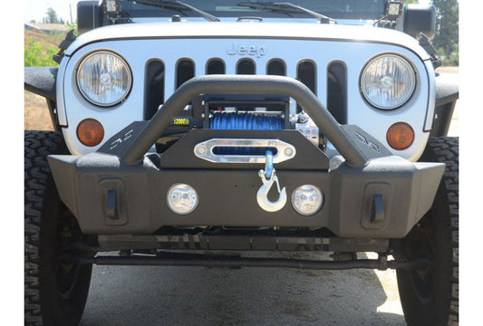 DV8 Wrangler JL & Gladiator JT FBSHTB-13 Stubby Hammer Forged Front Bumper w/ Bull Bar & Fog