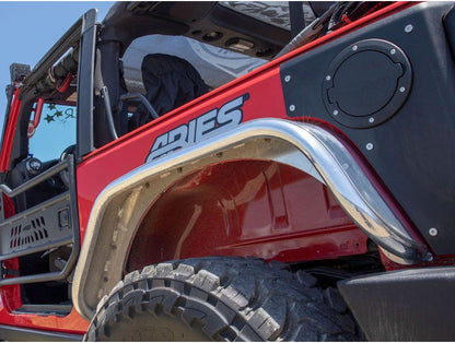 ARIES - JK Aluminum FRONT and REAR Fender SET - Jeep Wrangler JK Raw Aluminum Fender Flares #1500202,2500202