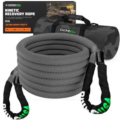 Rhino USA - Heavy Duty 1" x 30' Kinetic Recovery Rope