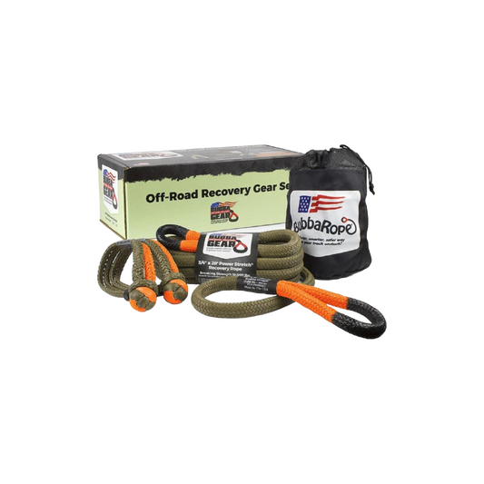 Bubba Rope - 3/4" x 30' power stretch recovery rope and 2 3/8" soft shackle kit - 176855DRG