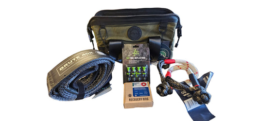 OVS Recovery Bundle - 2 soft shackles - 1 tree saver - tire deflators and a recovery ring