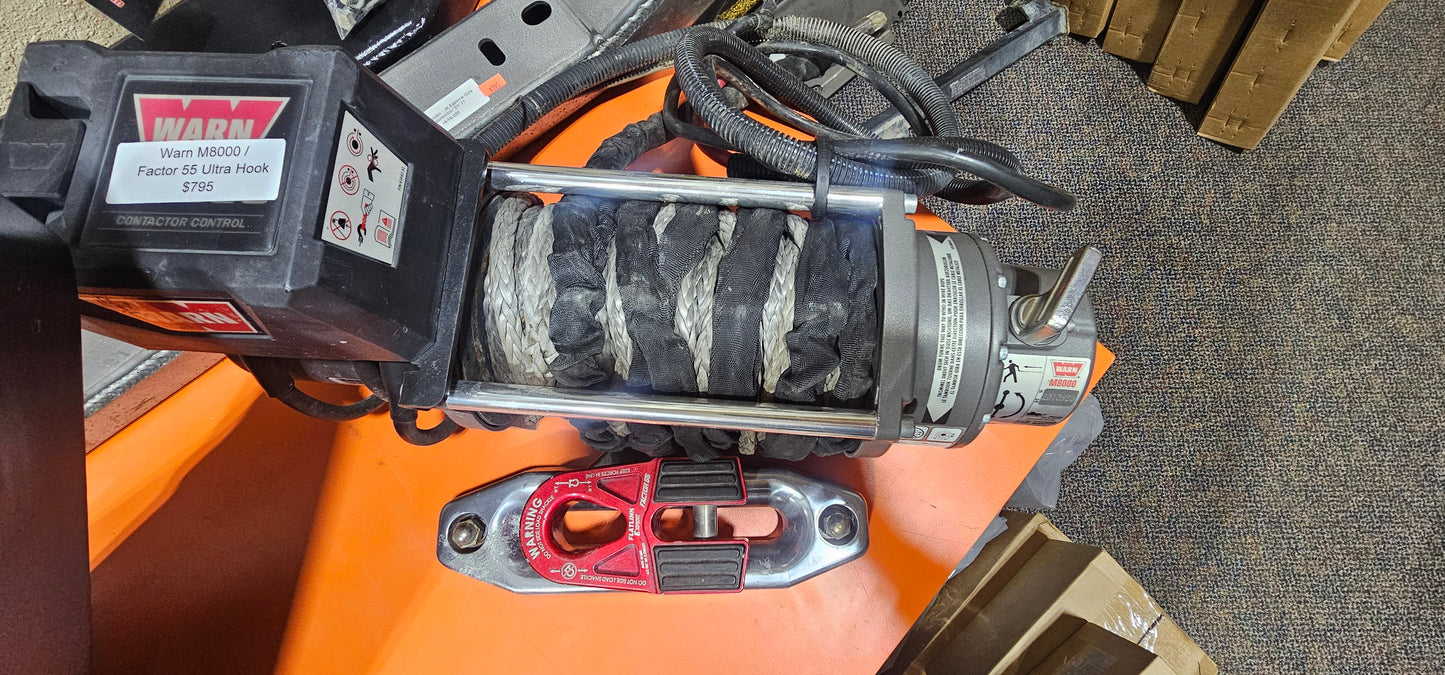 Warn M8000 winch and Factor 55 ultra hook
