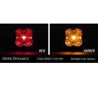 Diode Dynamics - SS3 SAE/DOT White Pro Flush Mount LED Pod (pair) Red background light / Flood - DD6933P